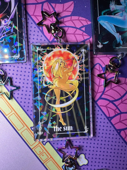 The Sun tarot keychain