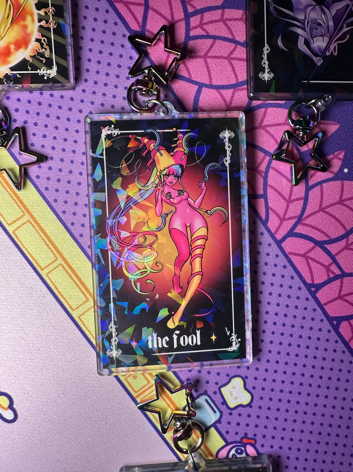 The Fool tarot keychain