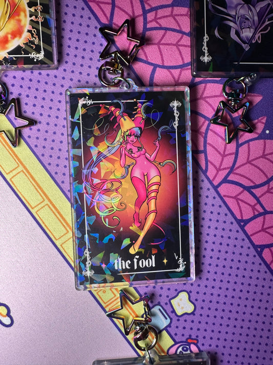 The Fool tarot keychain