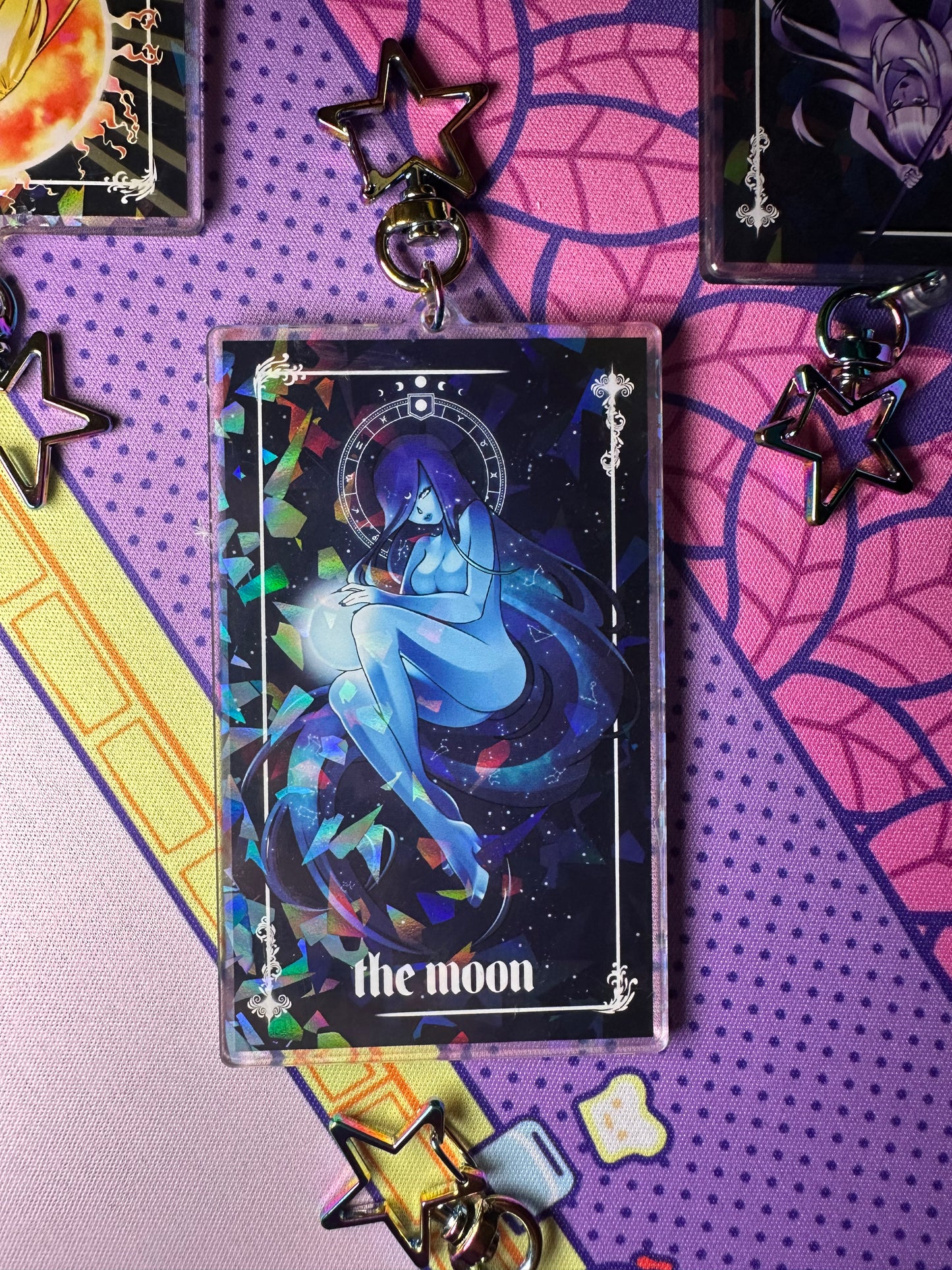 The Moon tarot keychain