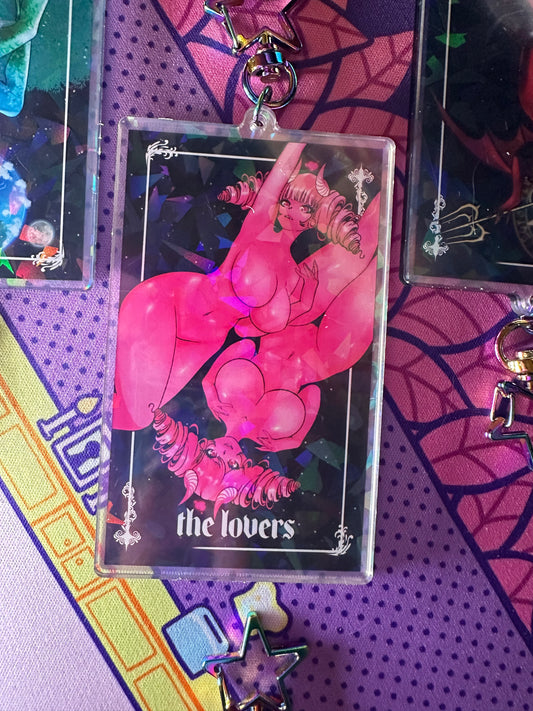 The Lovers tarot keychain