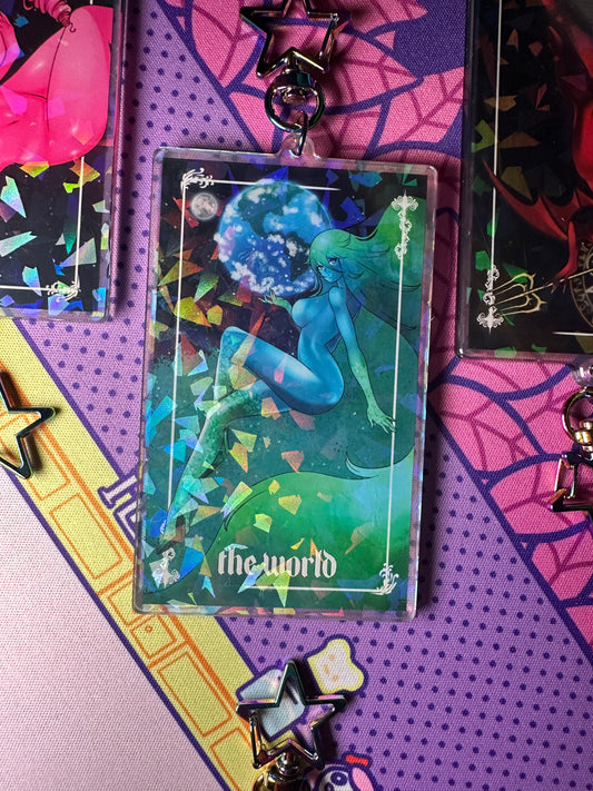 The World tarot keychain