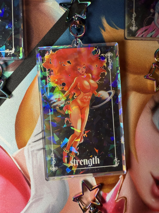 Strength tarot keychain