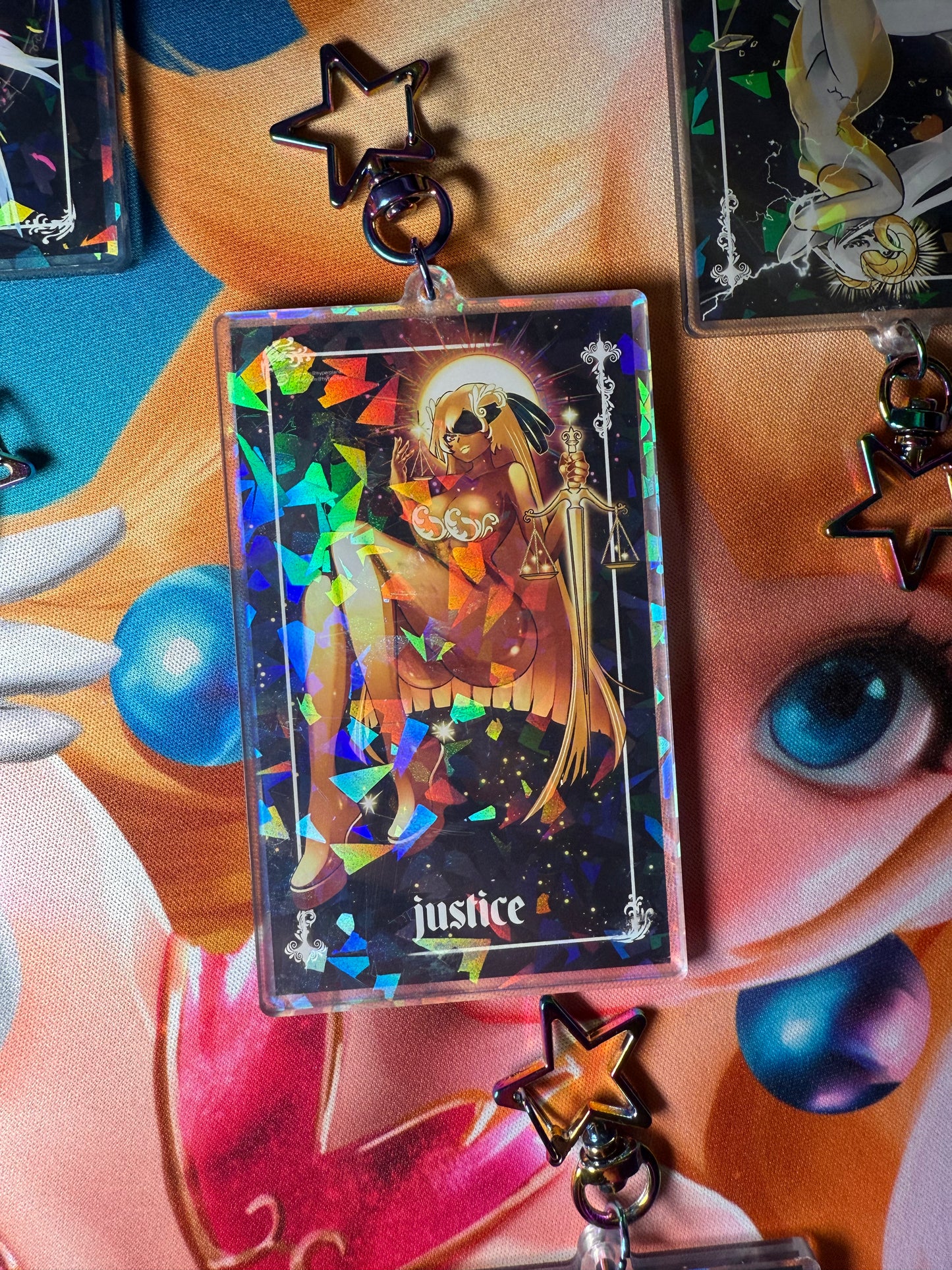 Justice tarot keychain