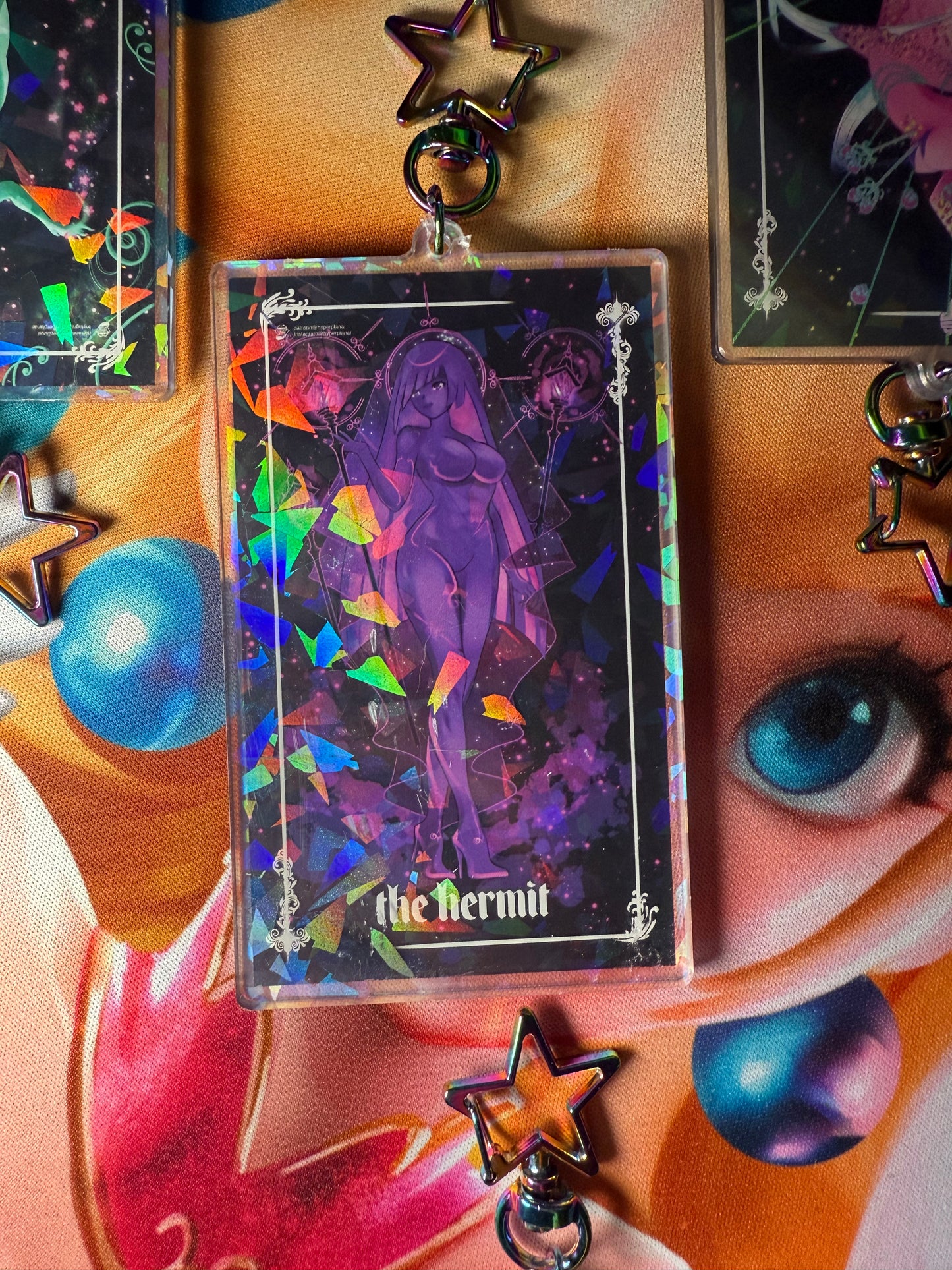The Hermit tarot keychain