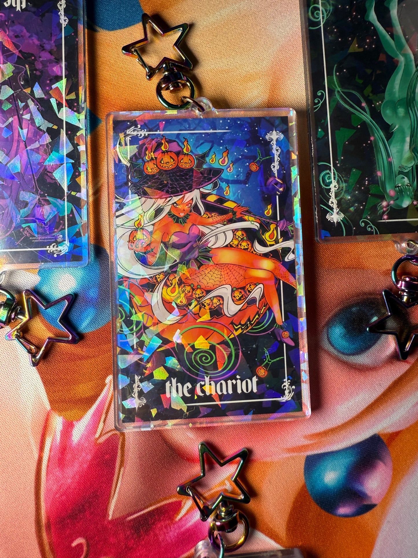 The Chariot tarot keychain