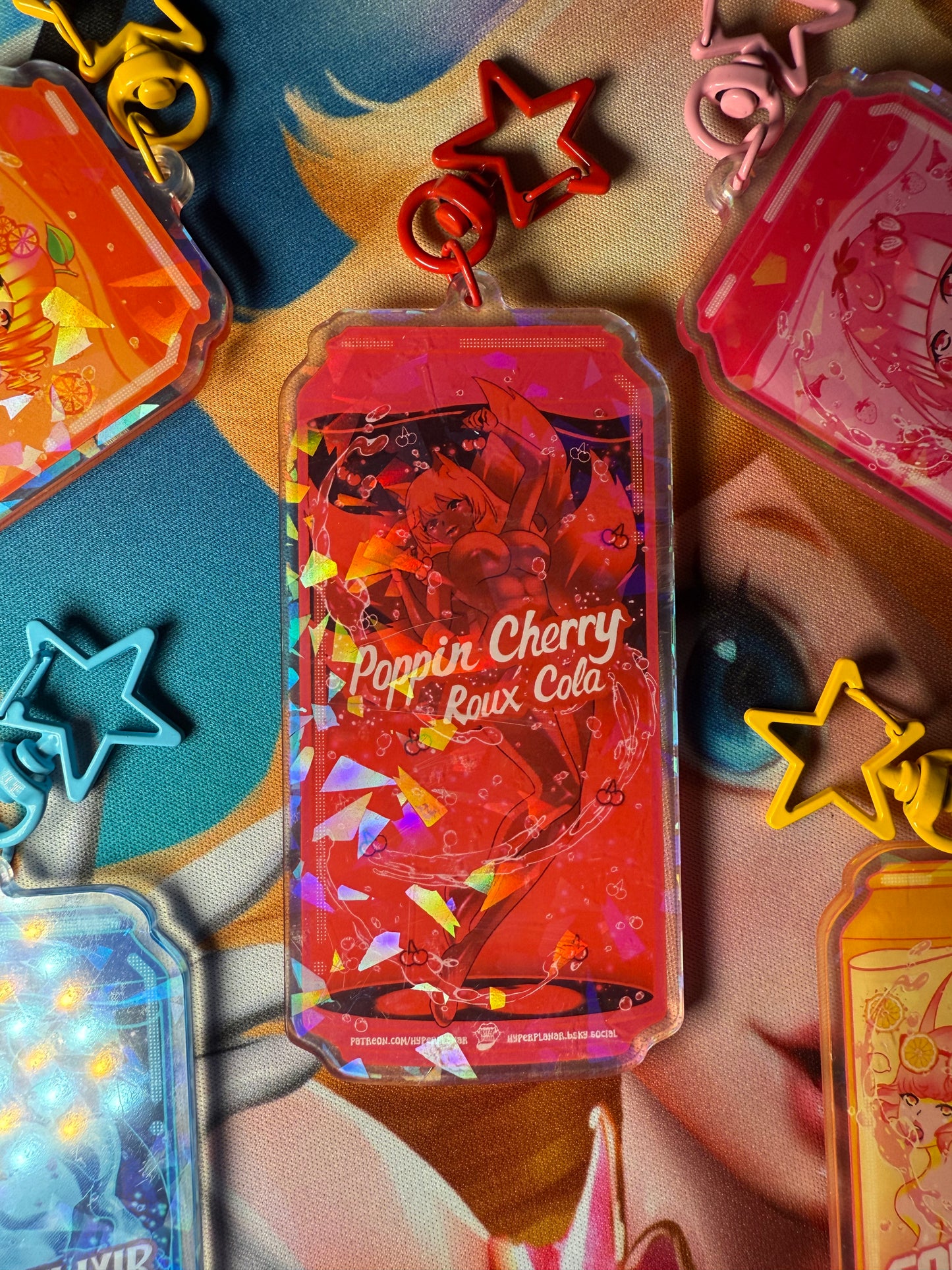 Poppin Cherry Roux Cola keychain