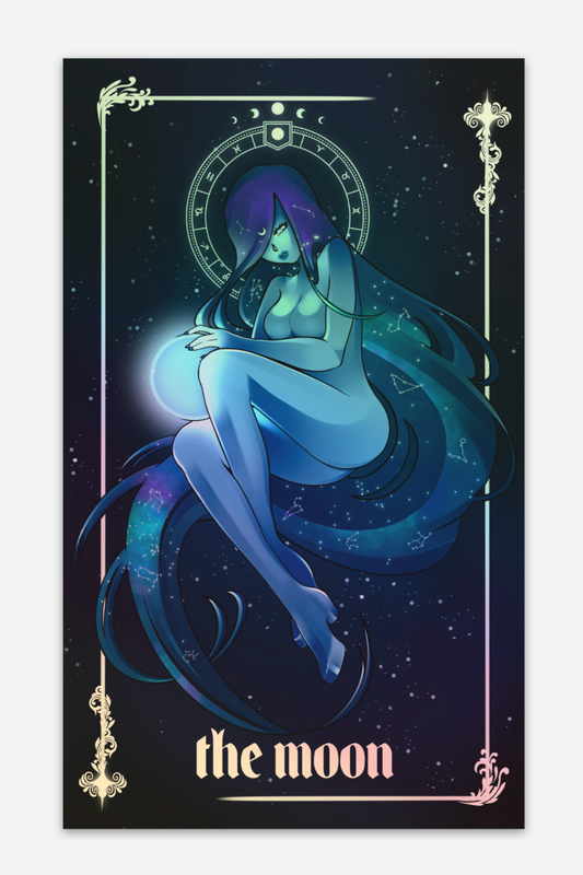 The moon holographic tarot sticker