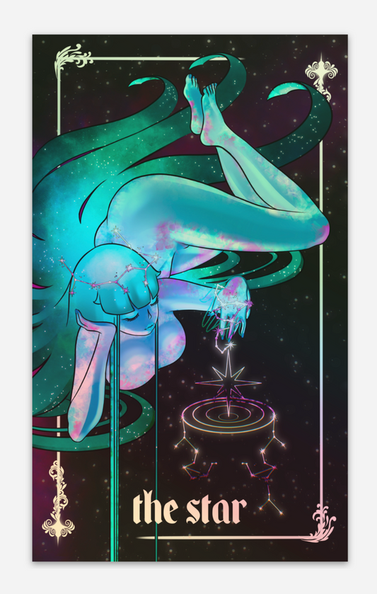 The star holographic tarot sticker