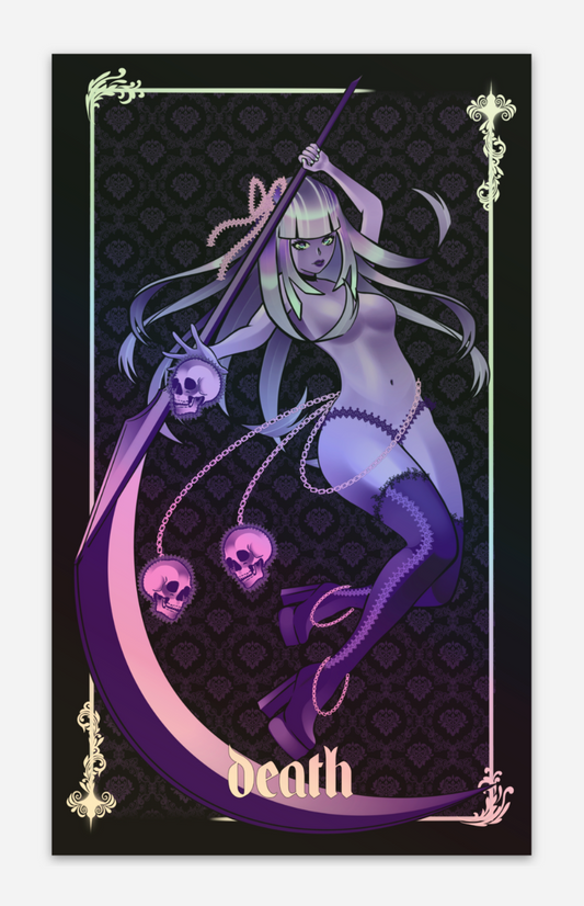 Death holographic tarot sticker