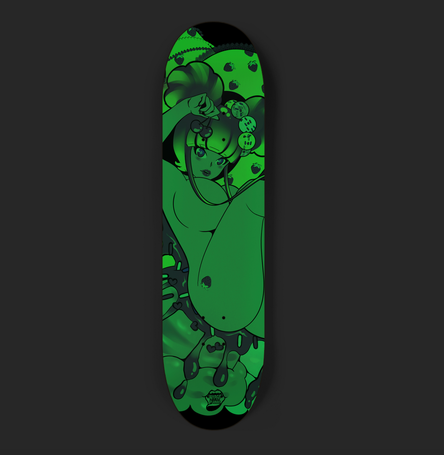 Fresas skate deck - Glow in the dark