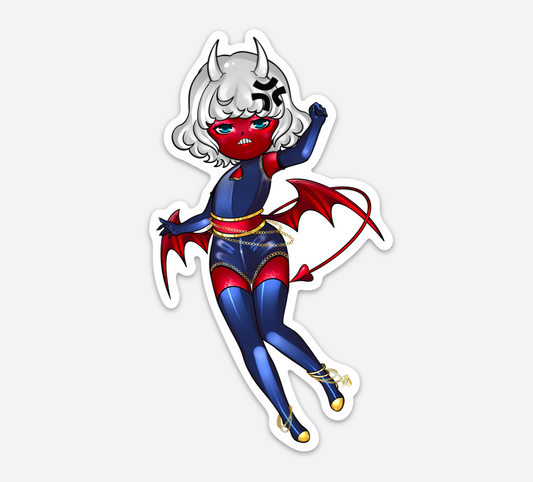 Chibi Aries angry matte sticker