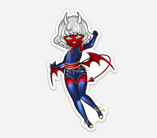 Chibi Aries star eyes matte sticker