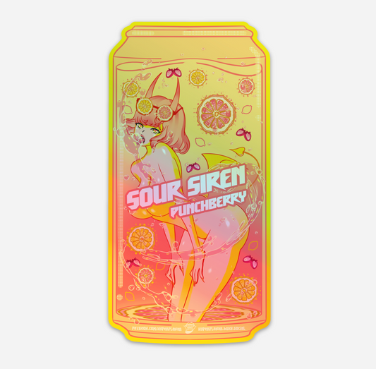 Sour siren punchberry holographic sticker