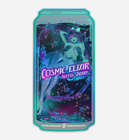 Cosmic elixir witch berry holographic sticker