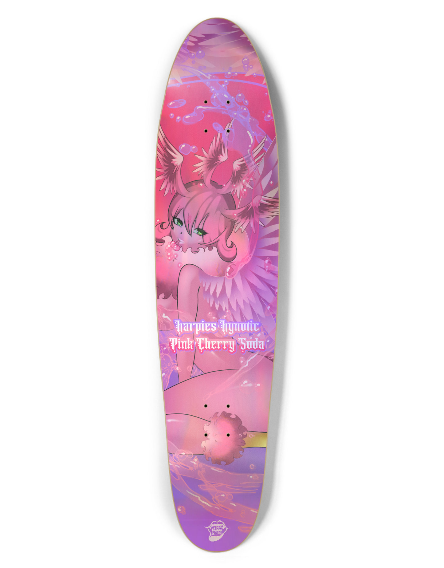 Harpies Hypnotic Pink Cherry Soda Holographic Longboard Deck
