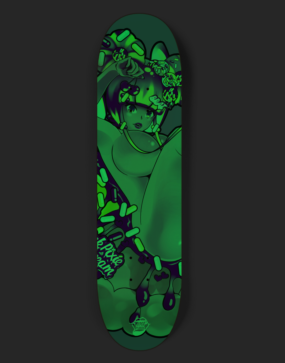 Fresas Glow In The Dark Skate Deck