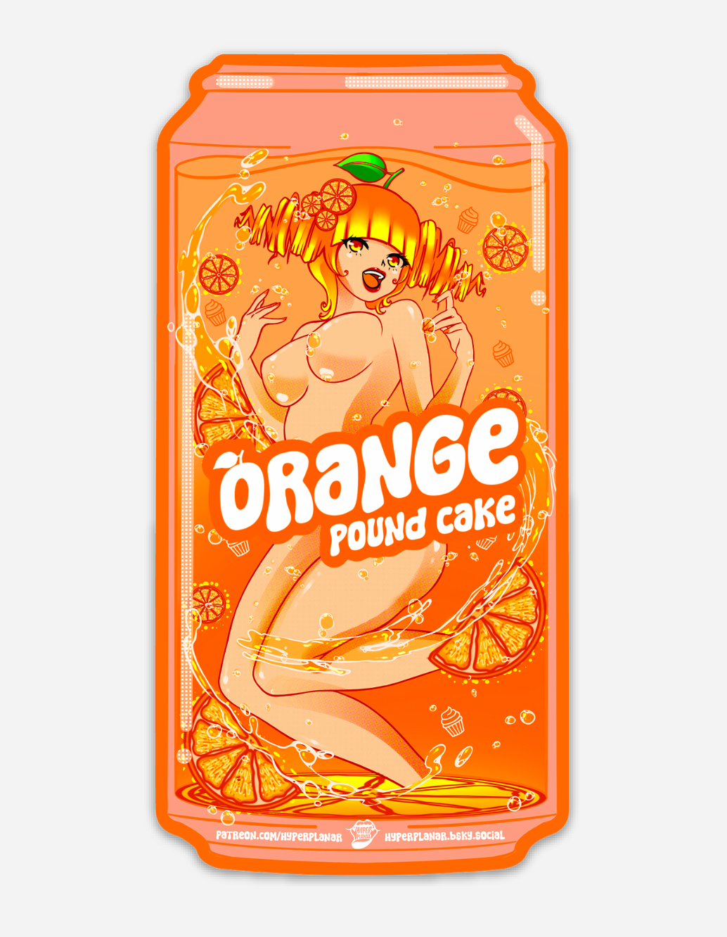 Orange pound cake holographic sticker