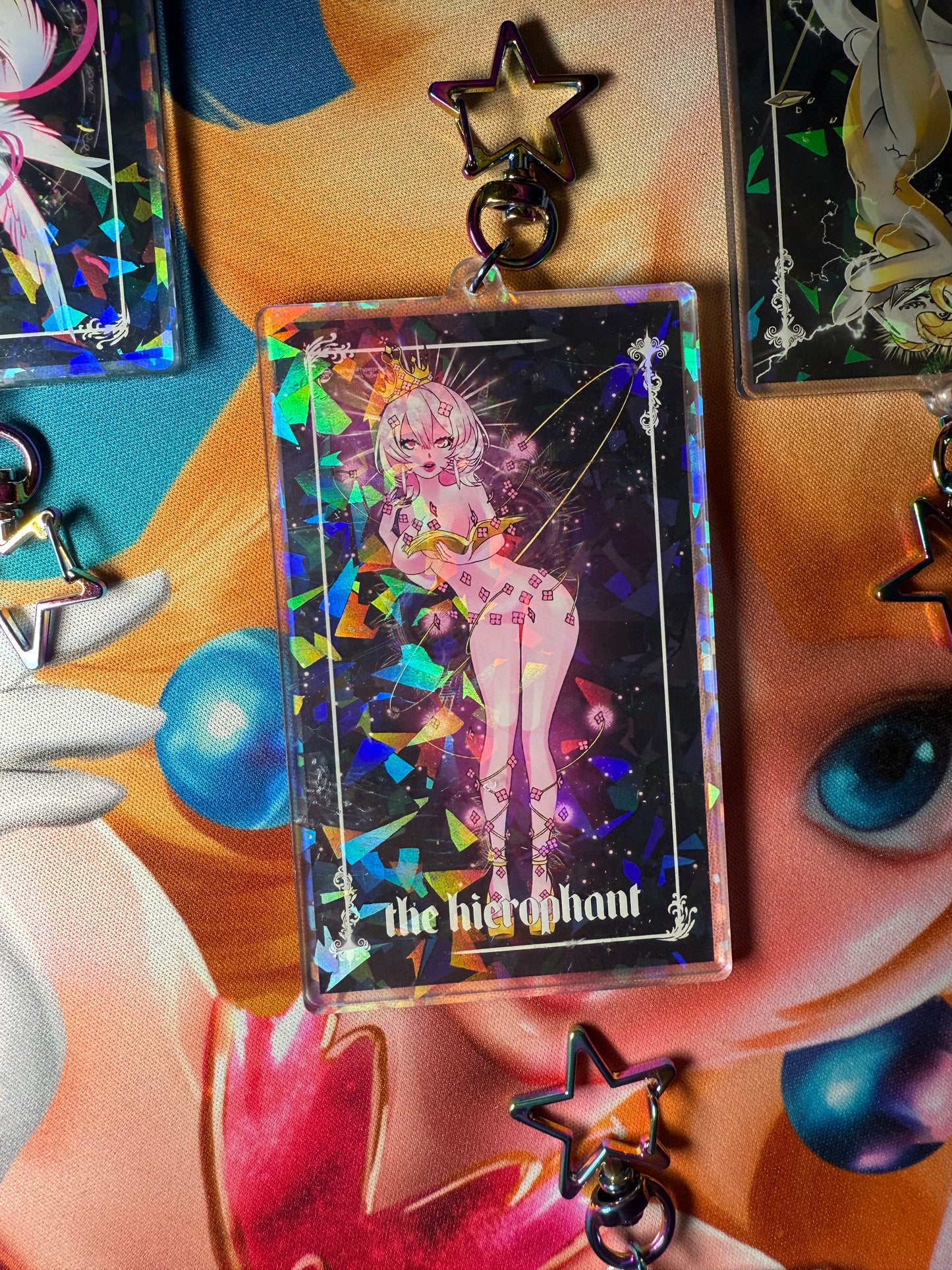 The Hierophant tarot keychain