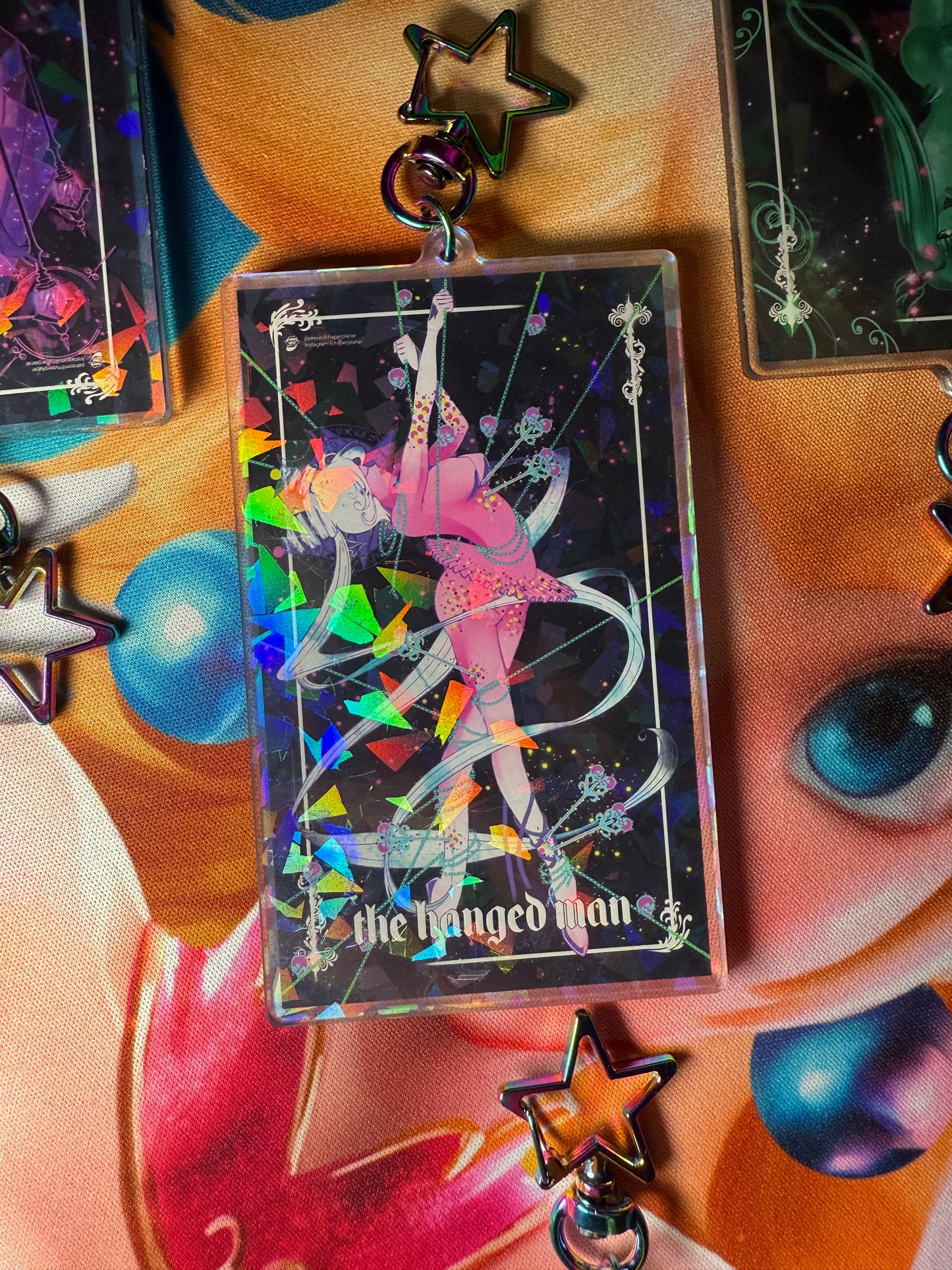 The Hanged Man tarot keychain