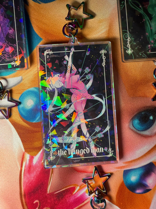 The Hanged Man tarot keychain