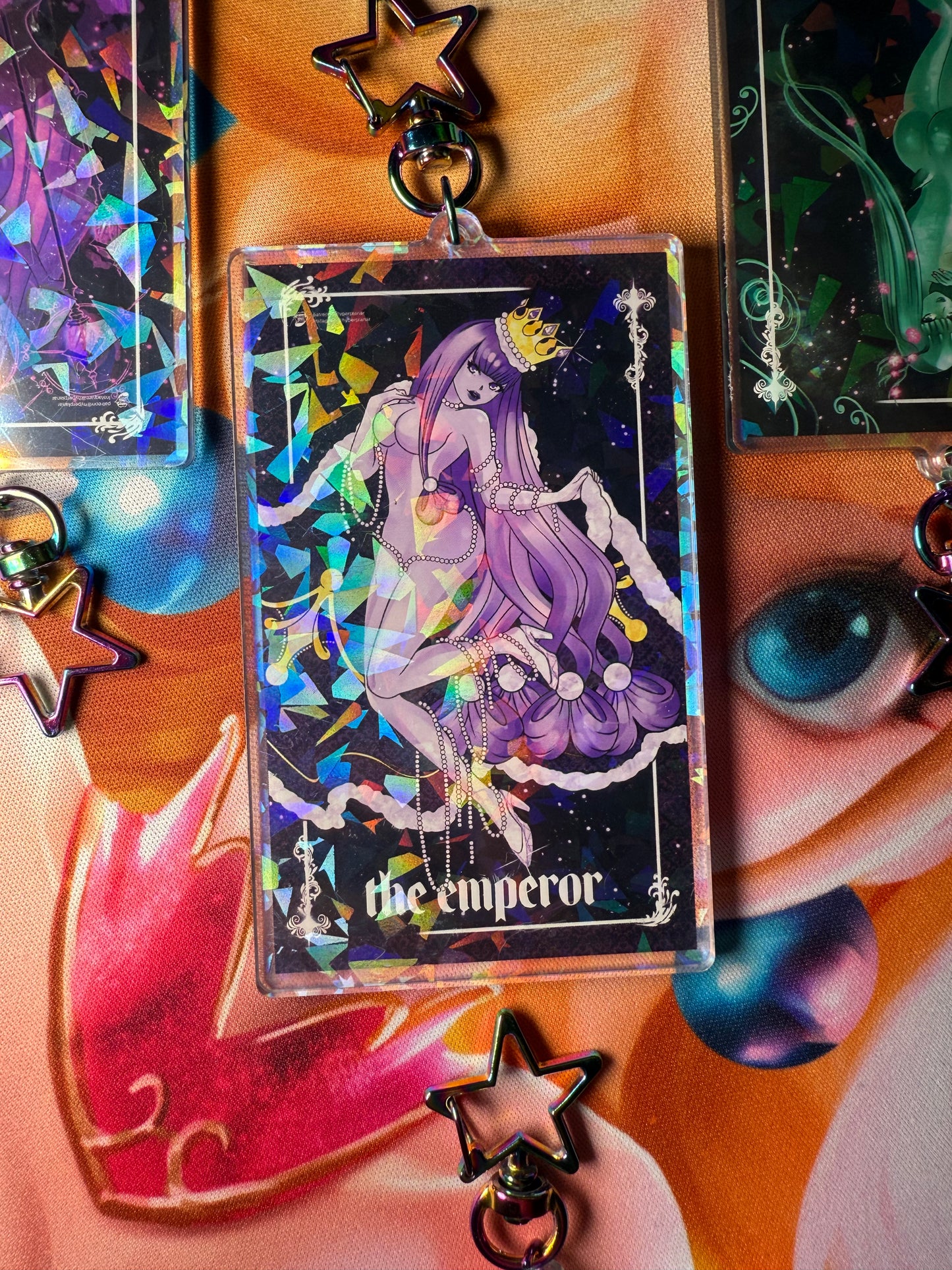 The Emperor tarot keychain