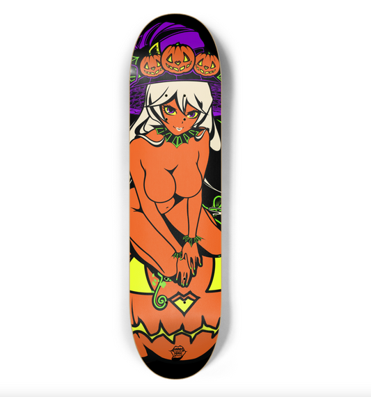 Pumpkin spice skate deck - Glow in the dark