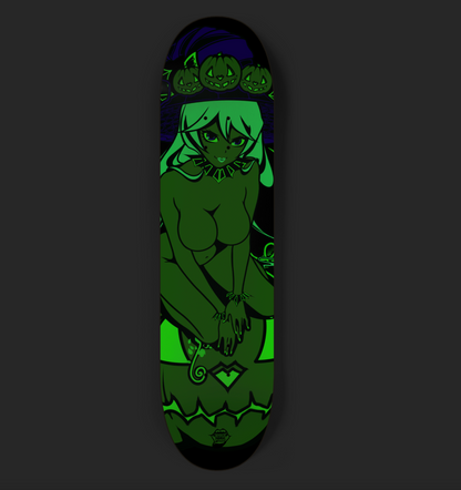 Pumpkin spice skate deck - Glow in the dark
