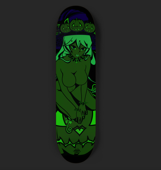 Pumpkin spice skate deck - Glow in the dark