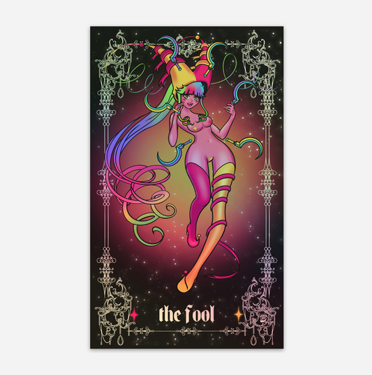 The fool holographic tarot sticker