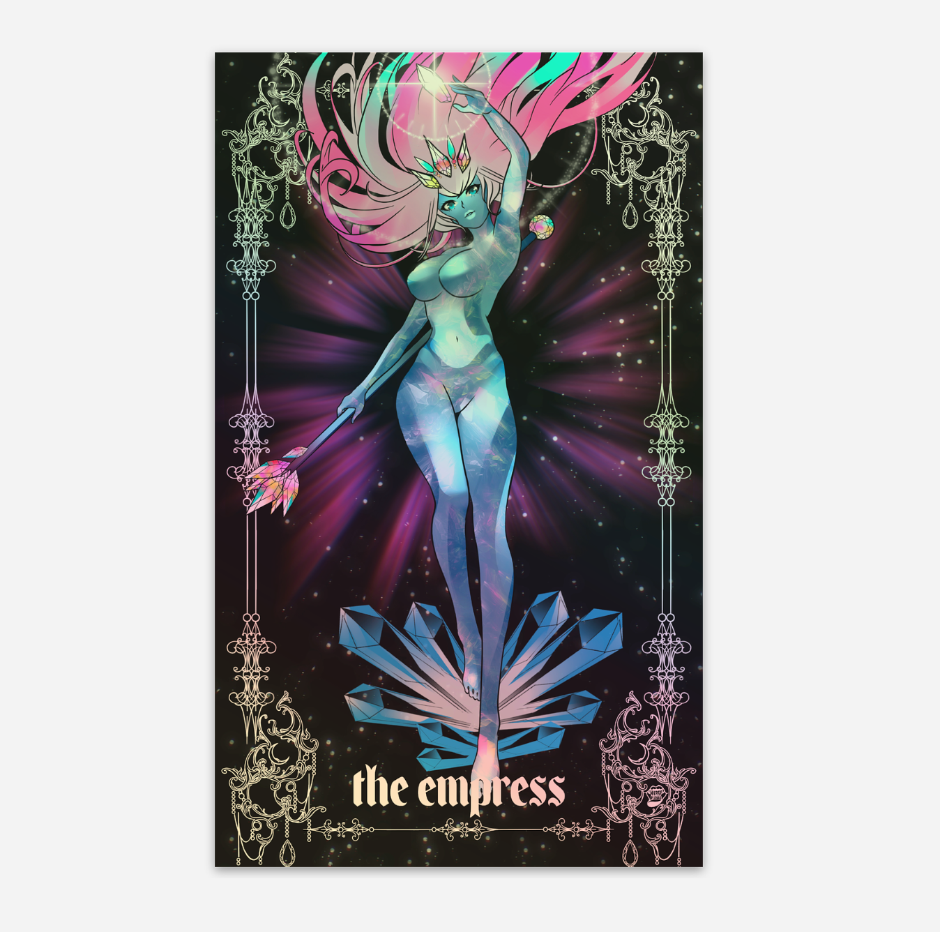 The empress holographic tarot sticker