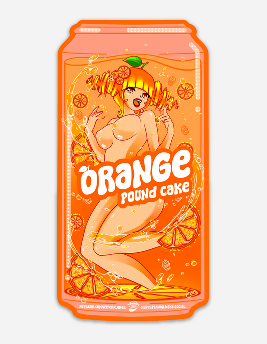 Orange pound cake holographic sticker